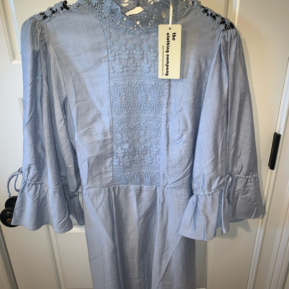 NWT-Blue Lace Detail Dress
